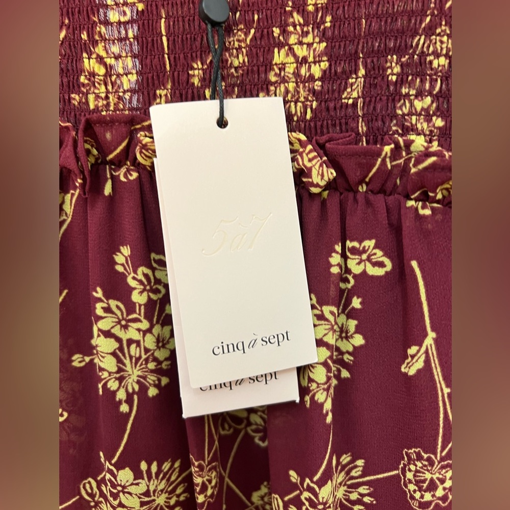 Cinq a Sept Zola Floral Print Puff Sleeve Mini Dress Sz 6 Medium - Picture 9 of 14